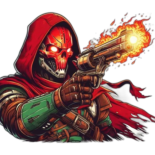 mask, weapon, comic book art, concept art transparent PNG cut-out