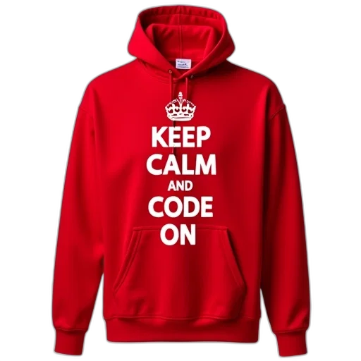 red, hoodie, white, graphic transparent PNG cut-out