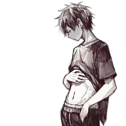 pencil sketch, concept art, watercolor, anime transparent PNG cut-out