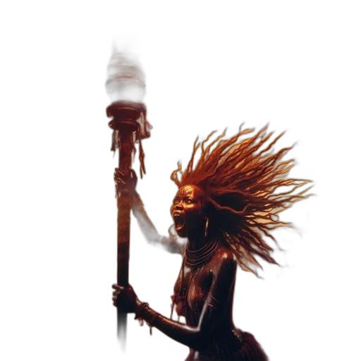 staff, hair, sword, creature transparent PNG cut-out