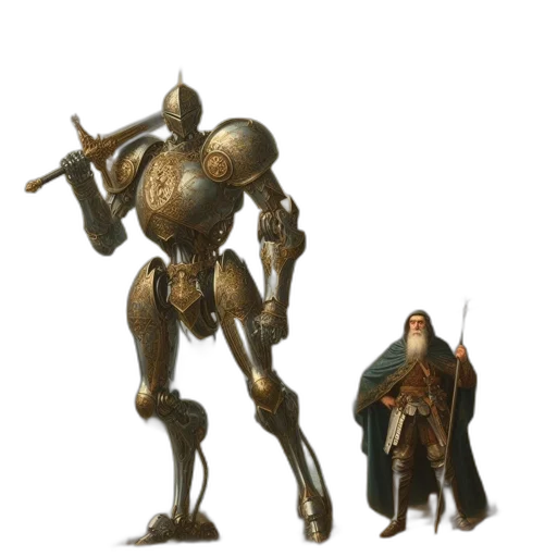 robot, weapon, sword, creature transparent PNG cut-out