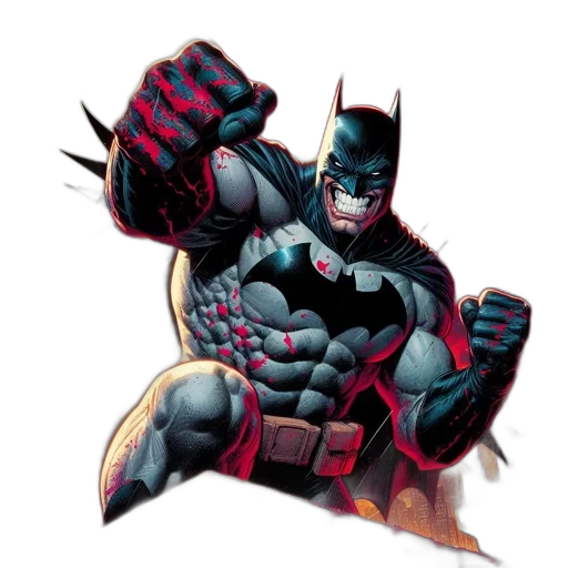 comic book art, concept art, cartoon, batman transparent PNG cut-out