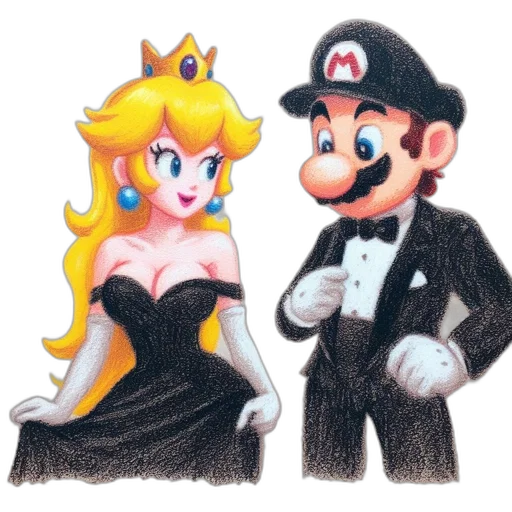 dress, crown, hat, pixel art transparent PNG cut-out