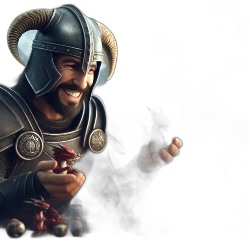 fantasy art, concept art, 3d render, bearded transparent PNG cut-out