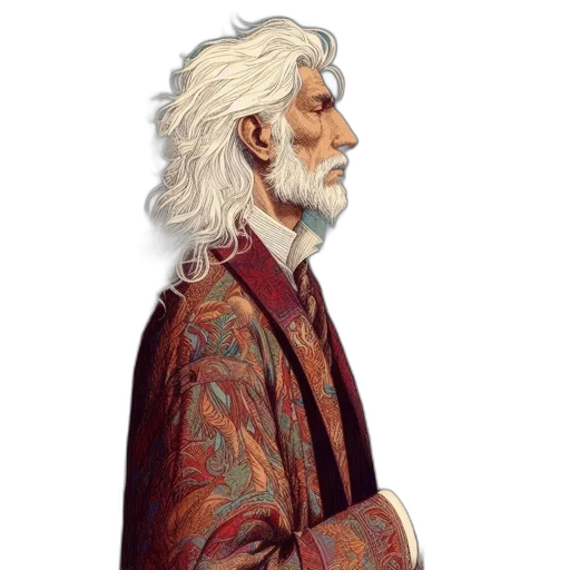 jacket, face, dragon, staff transparent PNG cut-out