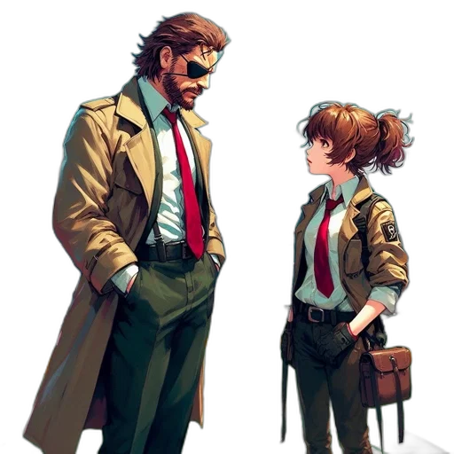 jacket, staff, concept art, comic book art transparent PNG cut-out