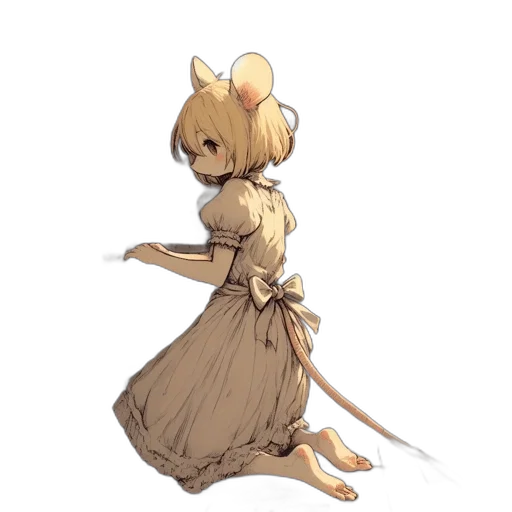dress, staff, creature, animal transparent PNG cut-out