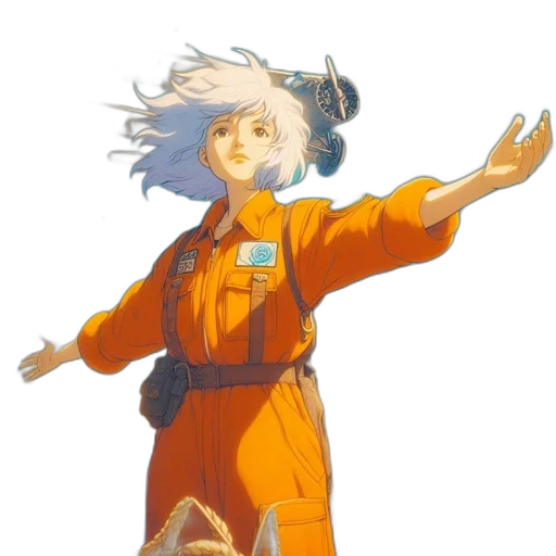 jacket, staff, dress, robot transparent PNG cut-out