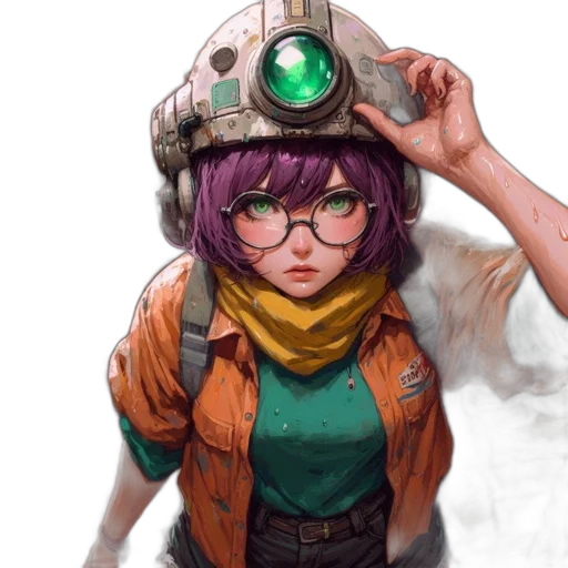 jacket, robot, staff, face transparent PNG cut-out