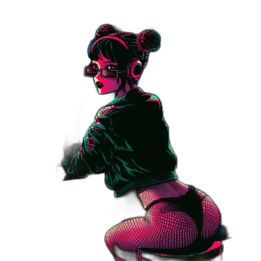 jacket, robot, mask, cyberpunk transparent PNG cut-out