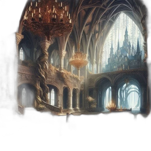 crown, building, dragon, sword transparent PNG cut-out