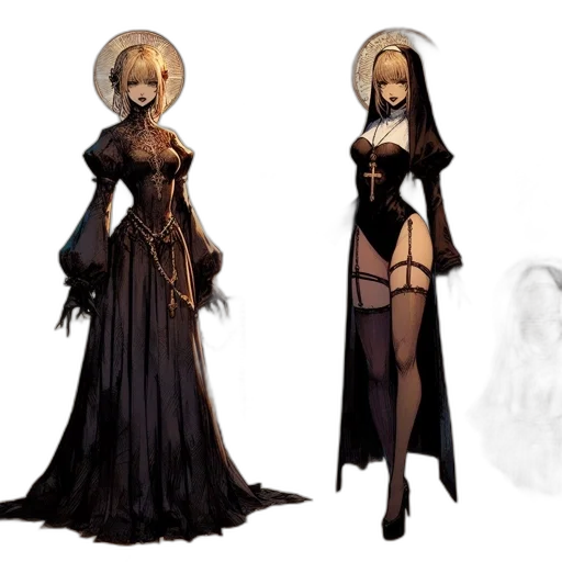 dress, concept art, fantasy art, comic book art transparent PNG cut-out