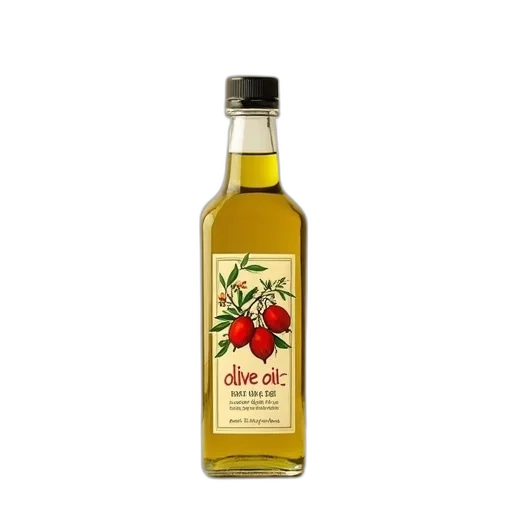 bottle, olive, oil, label transparent PNG cut-out