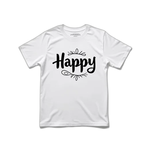 white, t-shirt, black, graphic transparent PNG cut-out