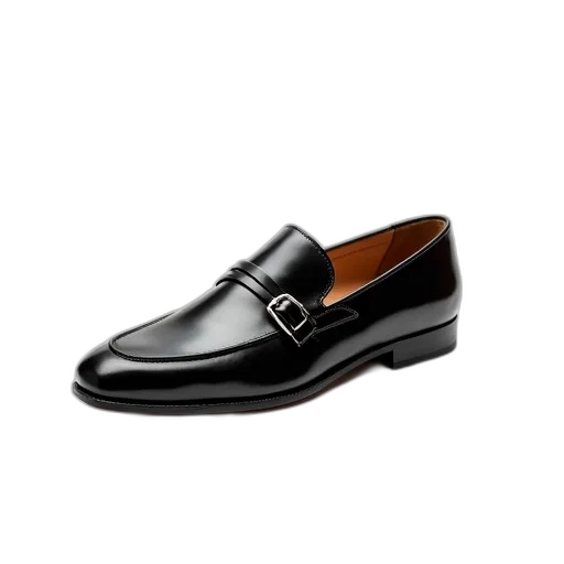 shoes, black, leather, loafer transparent PNG cut-out