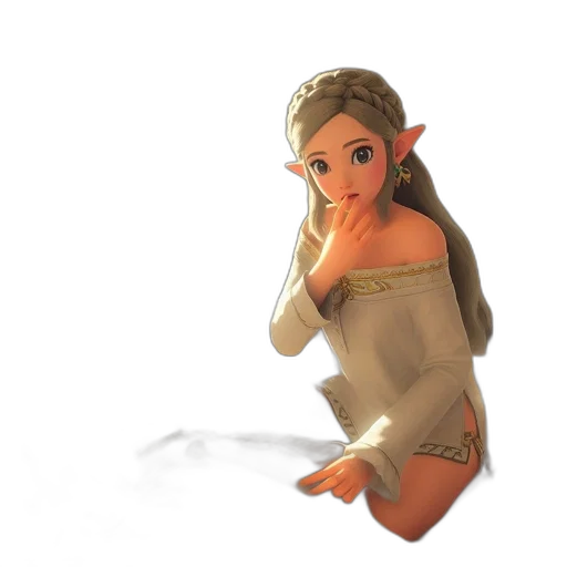 dress, staff, face, creature transparent PNG cut-out