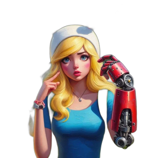robot, dress, weapon, face transparent PNG cut-out