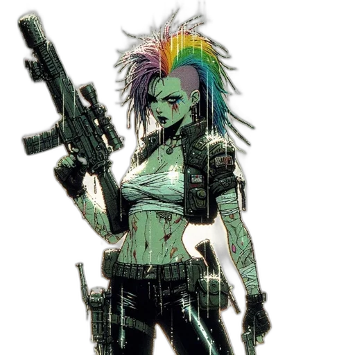 weapon, cyberpunk, comic book art, concept art transparent PNG cut-out