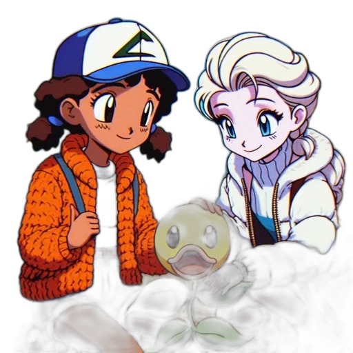 cartoon, anime, pixel art, vaporwave transparent PNG cut-out