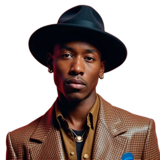 hat, jacket, face, staff transparent PNG cut-out