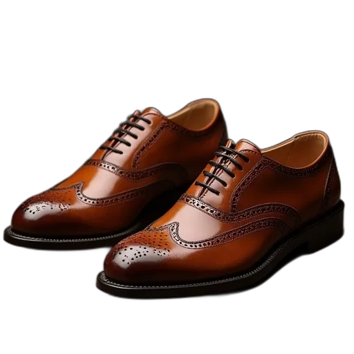 shoes, photorealistic, brown, derby transparent PNG cut-out