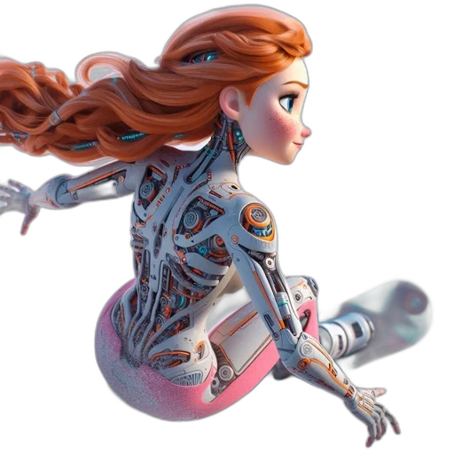 robot, 3d render, concept art, fantasy art transparent PNG cut-out