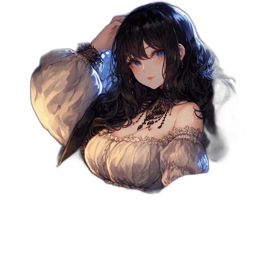 dress, hair, crown, jewelry transparent PNG cut-out