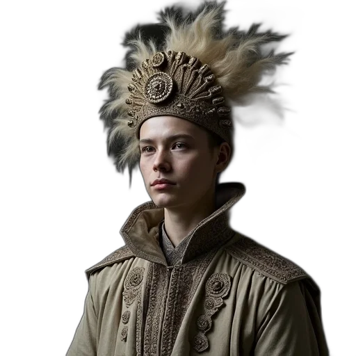 hat, jacket, crown, staff transparent PNG cut-out