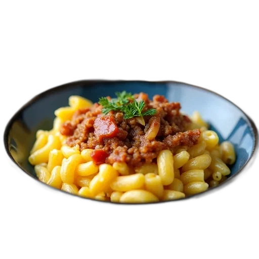 food, photorealistic, plate, macaroni transparent PNG cut-out