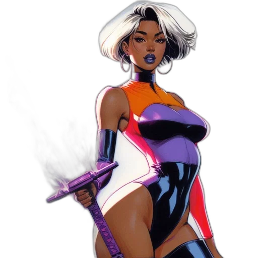 comic book art, concept art, fantasy art, cyberpunk transparent PNG cut-out