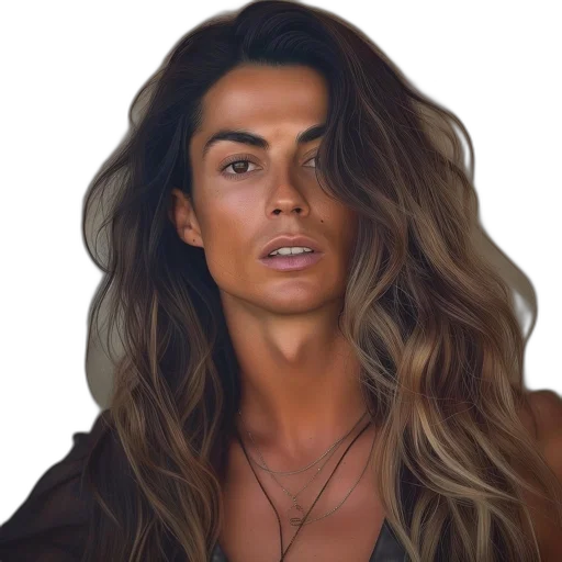hair, face, photorealistic, cartoon transparent PNG cut-out