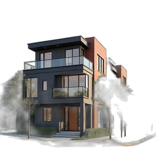 building, 3d render, photorealistic, concept art transparent PNG cut-out