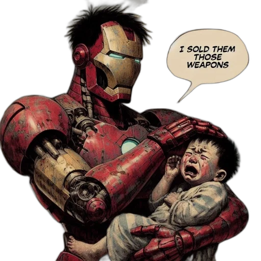 robot, comic book art, concept art, iron transparent PNG cut-out