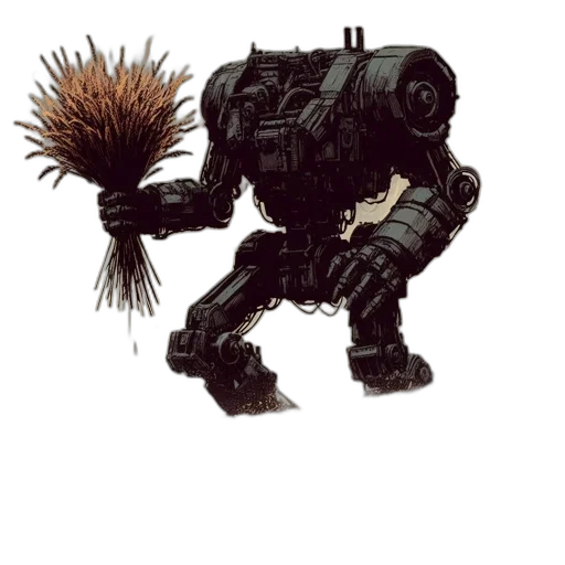 robot, weapon, creature, staff transparent PNG cut-out