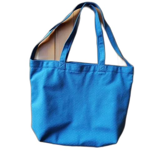 blue, canvas, tote, bag transparent PNG cut-out