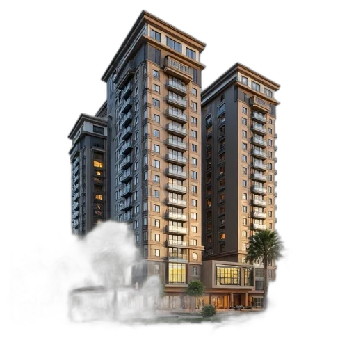 building, 3d render, photorealistic, concept art transparent PNG cut-out