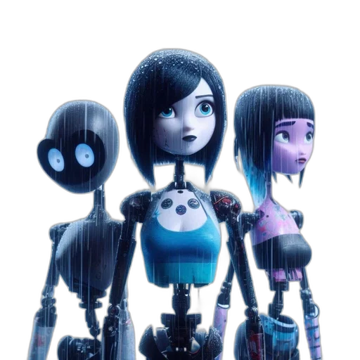 robot, concept art, 3d render, cyberpunk transparent PNG cut-out