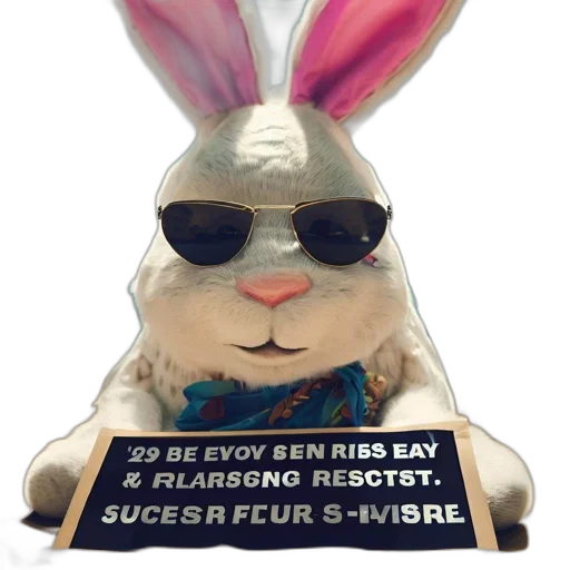 3d render, large, anthropomorphic, bunny transparent PNG cut-out