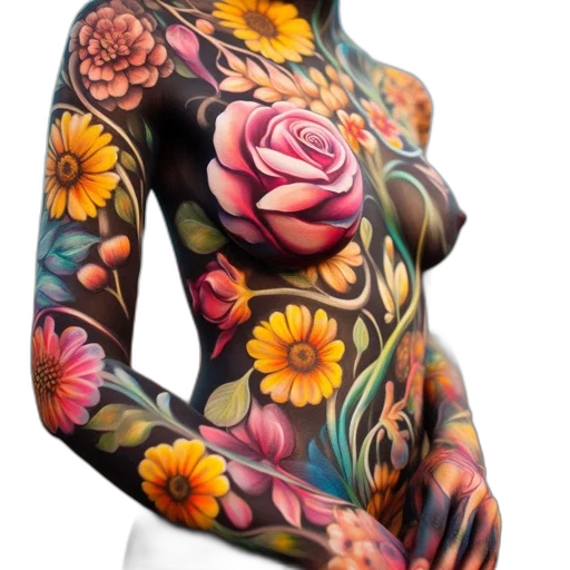 dress, flower, jewelry, photorealistic transparent PNG cut-out