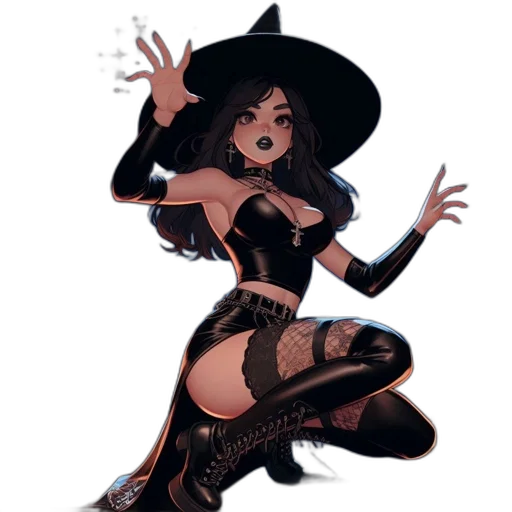 dress, hat, staff, concept art transparent PNG cut-out