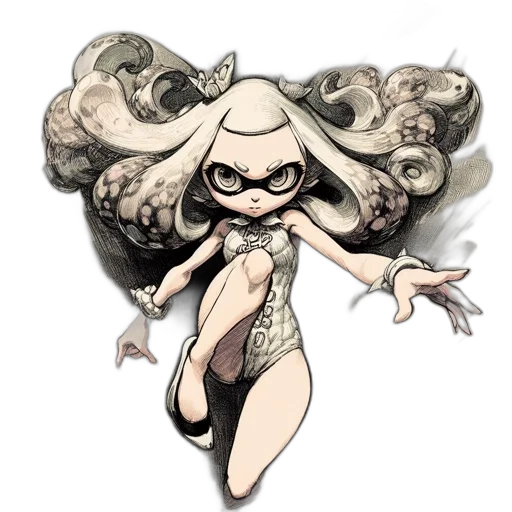 creature, dress, mask, hair transparent PNG cut-out