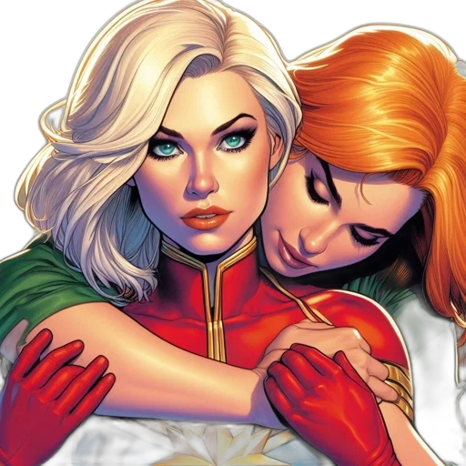 comic book art, concept art, fantasy art, two transparent PNG cut-out