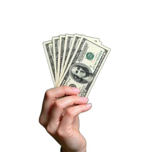 hand, holding, money, sign transparent PNG cut-out