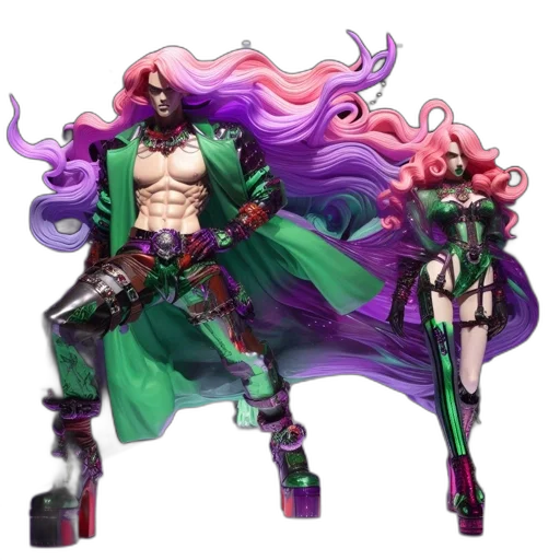 concept art, cyberpunk, fantasy art, vaporwave transparent PNG cut-out