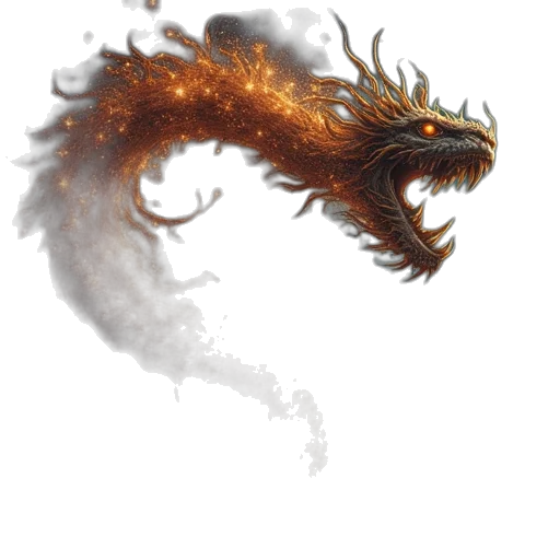 dragon, creature, staff, weapon transparent PNG cut-out
