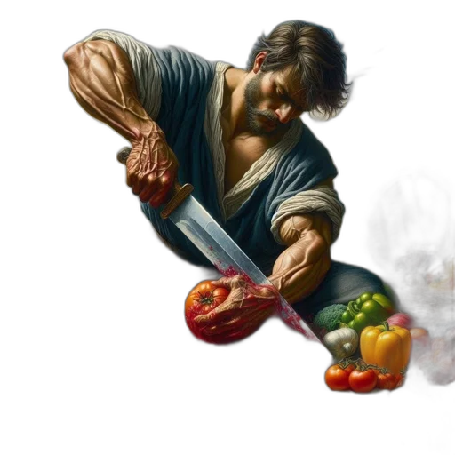 food, weapon, sword, photorealistic transparent PNG cut-out