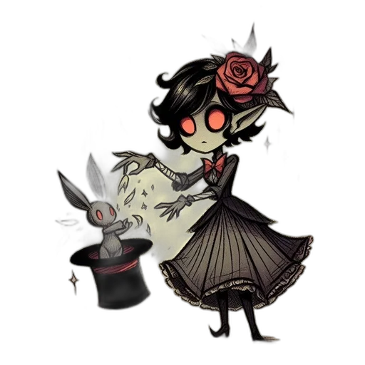 staff, dress, flower, mask transparent PNG cut-out