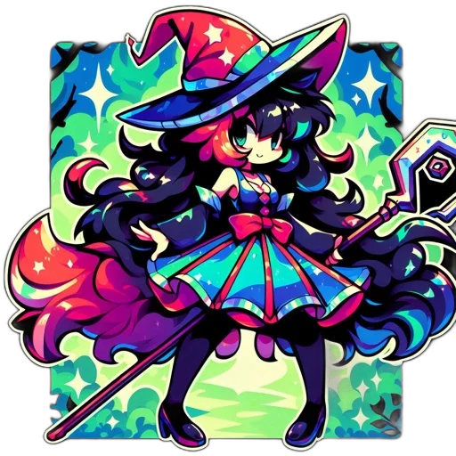 staff, hat, dress, pixel art transparent PNG cut-out