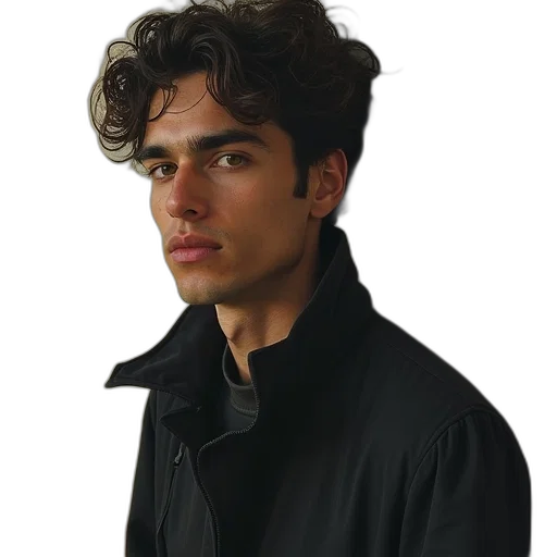jacket, face, staff, hair transparent PNG cut-out