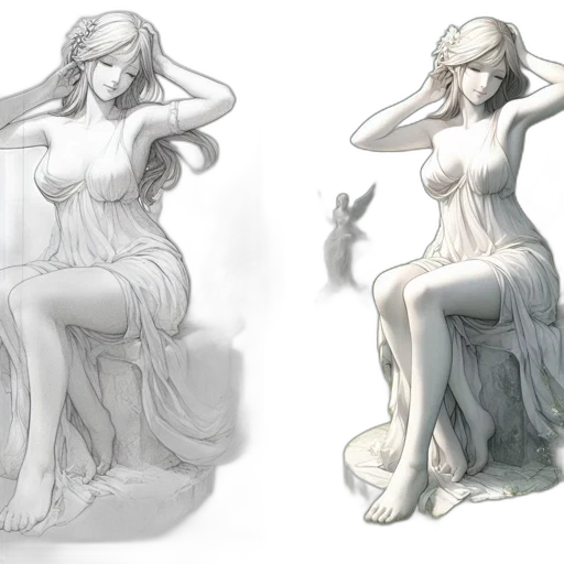 dress, concept art, fantasy art, comic book art transparent PNG cut-out